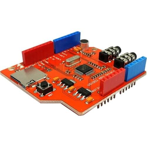 VS1053 VS1053b stereo audio mp3 player shield record decode module development board with tf card slot for arduino r3 um