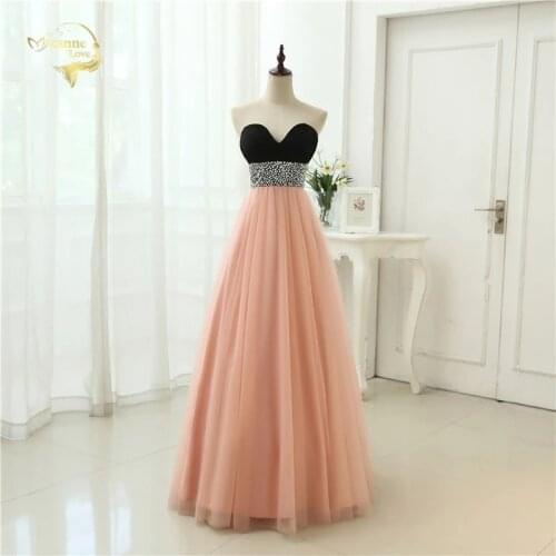 Sexy Low Cut Prom Gown Vestidos Sweetheart Beading Crystal Tulle Evening Gown A Line Formal Long Evening Dresses 2020 OL3356