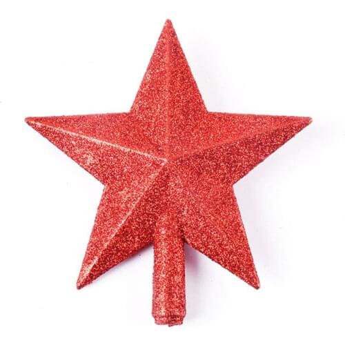 1Pc Exquisite Christmas Ornament Beautiful Tree Top Star Five-point Star Christmas Tree Decor for Home Xmas Tree Ornaments