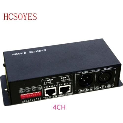 1 pcs/lots) DC12V-24V DMX-NET-K-4CH 4x4A DMX Decoder led Controller
