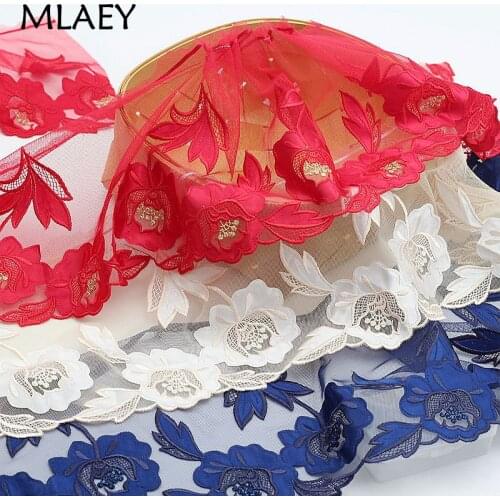 2Yards 3color Exquisite Embroidered Flower Lace Trim High Quality Lace Fabric DIY Craft&Sewing Dress Clothing Accessories