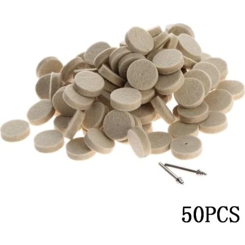 50 pcs Car Cleaning 25mm Felt Wool Polishing Wheel Buffing Wheel Grinding Pad For DREMEL Rotary Tools Electric Grinder
