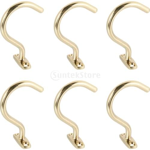 6 Pcs Snooker Billiard Table Cue Brass Hook to Hold Bridge Stick Pool Rack