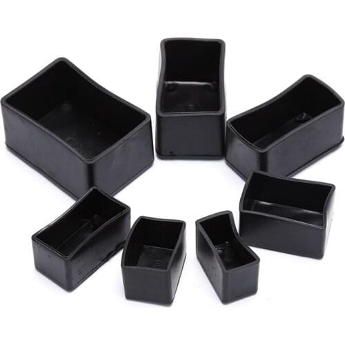 8pcs Rectangle Silicone Chair Leg Caps Non-slip Table Foot Cover Socks Protector Pads Pipe Plugs Furniture Leveling Feet