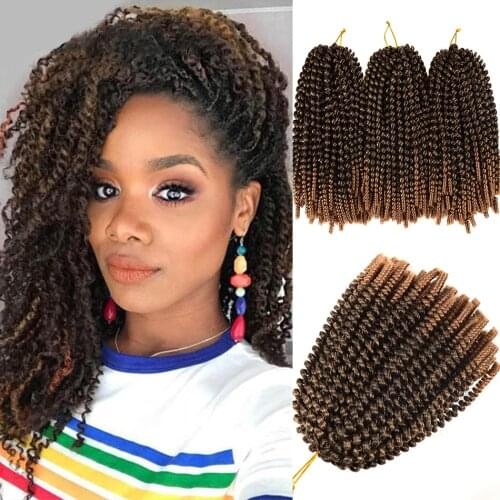 Aidaiya Ombre Hair Extension Crochet Spring Twist Crochet Braids Synthetic Braiding Hair Jamaica Bounce Fluffy Twist
