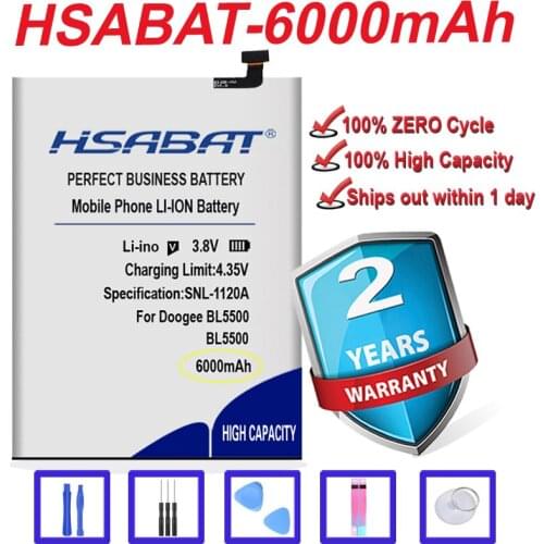 Top Brand 100% New 6000mAh BAT18735500 Battery for DOOGEE BL5500 Lite 4G 6.19'' 19:9 Android 8.1 Quad-core in stock