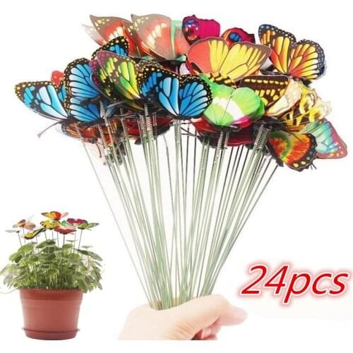 Bunch of Butterflies Garden Yard Planter Colorful Whimsical Butterfly Stakes Decoracion Outdoor Decor Flower Pots Decoration