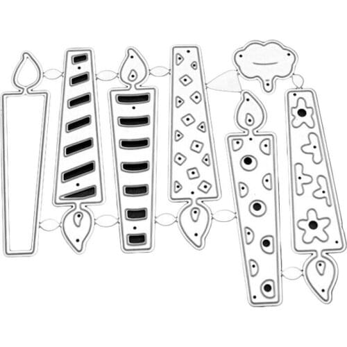 Birthday Candle Metal Cutting Dies Stencil DIY Scrapbooking Album Stamp Paper Card Embossing Decor Crafts