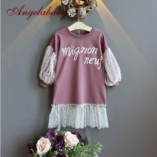 Child Lolita Lace Dress Childrens Autumn Dress Kids Dresses for Girls Clothes Long Sleeve Long T shirt Smocked Dresses