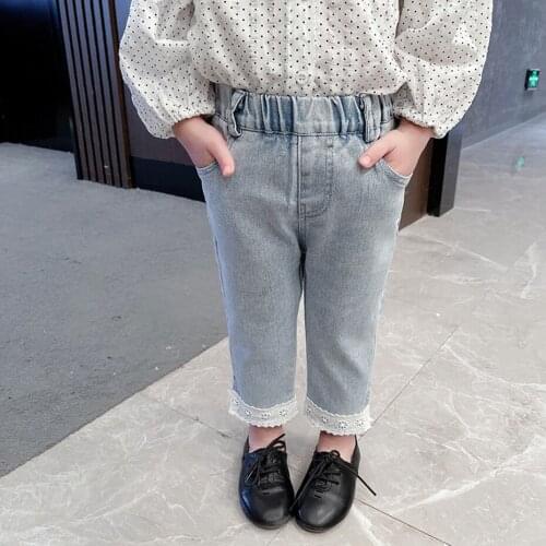 Toddler Girls Jeans Solid Color Jeans Girls Spring Autumn Kid Jeans Casual Style Childrens Clothing