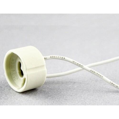 E-Simpo 10pcs/lot Gu10 spotlight holder, Gu10 Socket, Ceramic, LED Spot light socket. 10cm long each