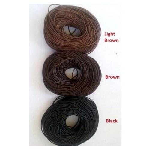 Hr5445e Mixed Black Coffee 1 5mm real wax Round COW Genuine Leather Cord Bracelet Necklace Cord DIY for jewelry