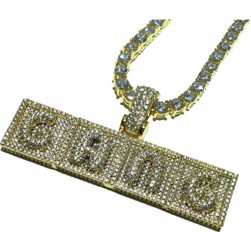 Custom nameplate gold plating hiphop pendant