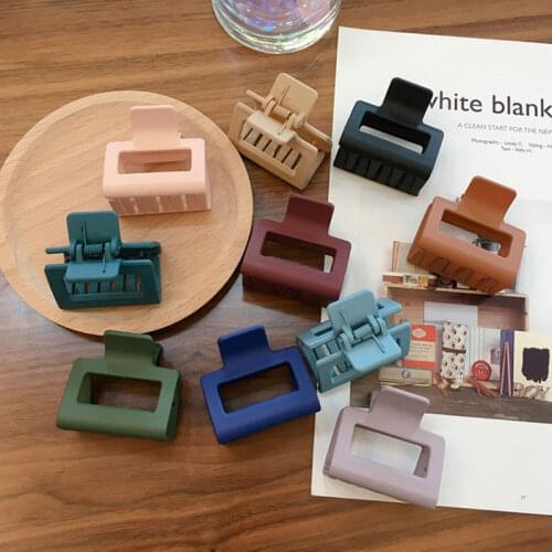 Matte Resin Hair Claws Square Hollow Shark Hair Clips AccessoriesSolid Ponytail Hairpins Makeup Styling Tools Hair Grab Clip