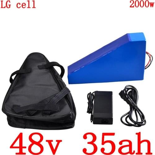 1000W 2000W 48V Li-ion Battery Pack 48V 35AH Electric scooter battery 48V ebike battery use LG cell with 50A BMS+5A charger
