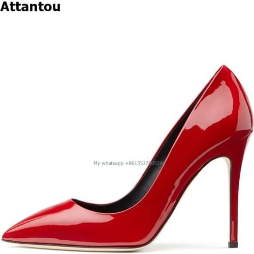 Patent Leather Pump Pointed Toe Stiletto High Heel Dress Shoes Fashion Candy Color Office Lady Party Dress Shoes 1000MM