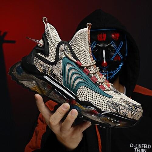 Classic Men Sneakers Summer Breathable Mesh Running Shoes Graffiti Sport Shoes Trendy Low-cut Walking Jogging Shoe 46 Zapatillas