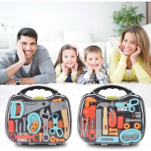 NEW Kids Toys Simulation Repair Drill Tools Set For Boy Safe Plastic Children Maintenance Tool Kit Play Toy Box Set For Kids