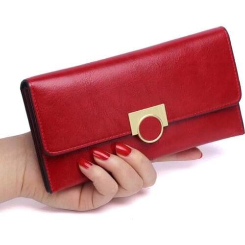 New womens purse long zipper womens handbag large capacity solid color wallet multi-card PU handbag cartera mujer portemonnee