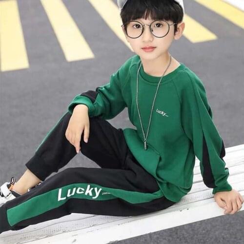 New Years Boys Clothes Sport Suit Casual Boys Clothing Sets 2020 Autumn Letter Two Pieces Children Clothing Set Costume For Boy