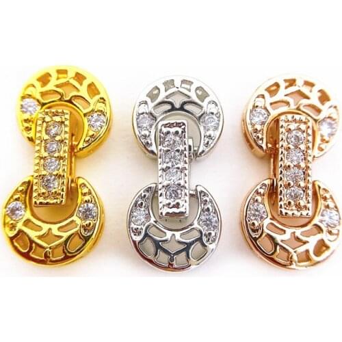 Wholesale DIY Natural Stones Beads Jewelry Making Accessories Silver/Gold/Rose Gold Metal Connector Clasps Findings