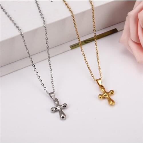 OUFEI Cross Necklace Women Stainless Steel Chain Chocker Necklace Pendant Gifts For Women Fashion Jewelry Accessories
