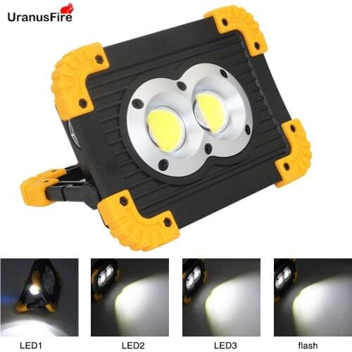 Rechargeable COB Flashlight LED Camping Work Light Lantern 18650 20W Large floodlight high brightness USB outdoor light lamp