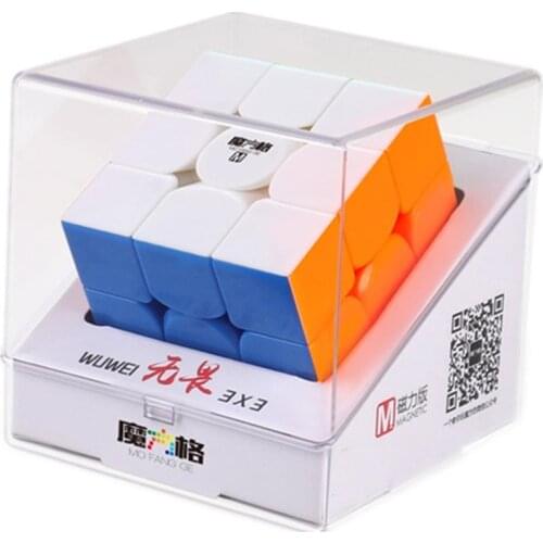 QiYi MoFangGe WuWei M 3x3 Magnetic Magic Cube Stickerless Black Competition Puzzle Cubes Educational Toys