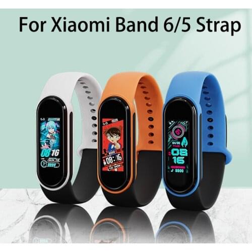 Strap For Mi band 5 6 Correa miband6 miband5 Replacement Silicone Smart watchband Bracelet Xiaomi mi band 5 6 Strap