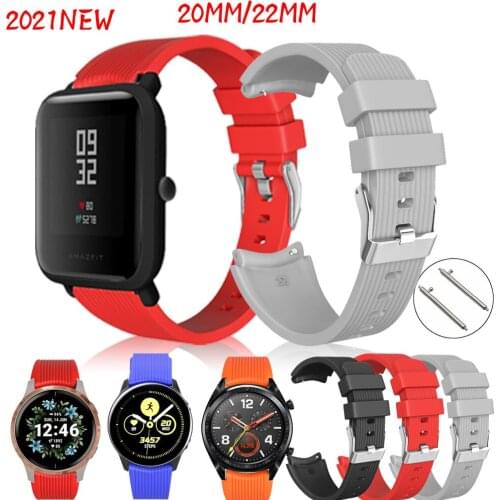New20/22mm Silicone Band For Garmin Vivoactive 3 4 Forerunner 645/55 158 Venu 2Watchband Bracelet Strap/Amazfit GTR/Huami GTR 2E
