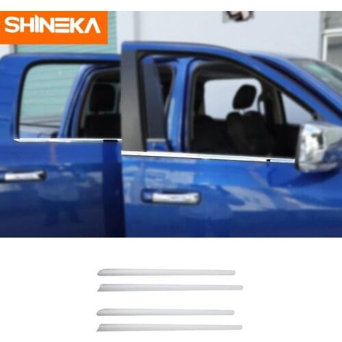 SHINEKA Chromium Styling For Dodge Ram 1500 2010-2017 Stainless Steel Car Window Strips Trim New Car-styling Exterior Accessorie