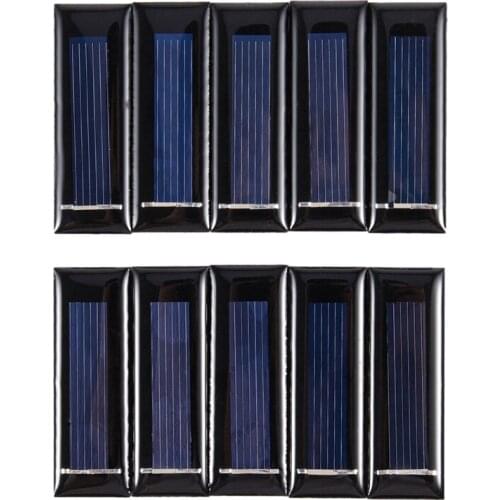 10Pcs Mini Solar Panel New 0.5V 100mA Solar Cells Photovoltaic panels Module Sun Power battery charger DIY 53*18*2.5mm