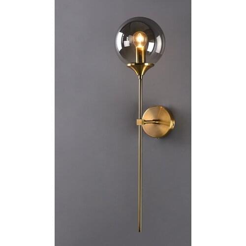 Modern Gold Gass Ball Wall Lamp Creative Sconces Round Nordic Lighting Fixture Home Bedside Living Room Kitchen Bedroom Decor