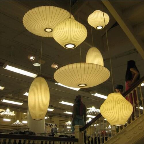 Modern Bubble Saucer Lamp White Silk cloth pendant light Dining room Clothing Shop cloth Restaurant Pendant hanging Lamp