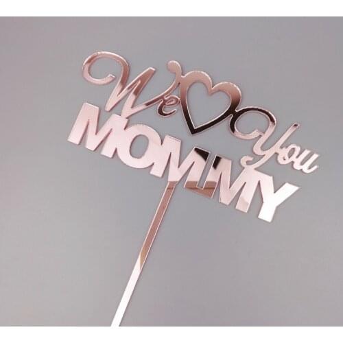 New Best Mom Acrylic Cake Topper Pink Gold We Love You Mommy Cake Topper For Mothers Day Mum Birthday Party Cake Decorations