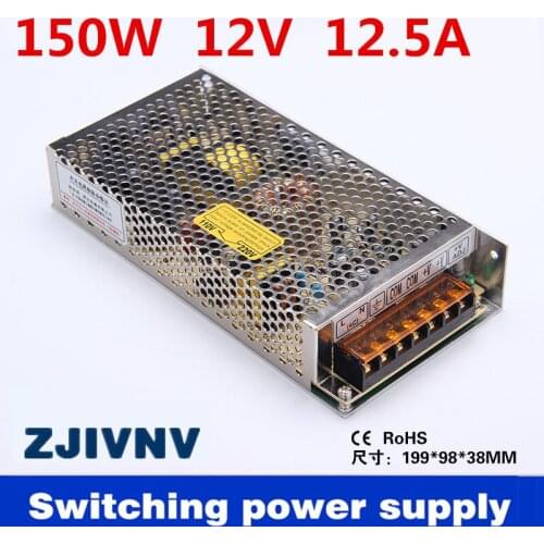 Universal 12v 12.5a 150W Switching Power Supply led Driver ac to dc programmable power supply 12V 2 years warranty S-150-12