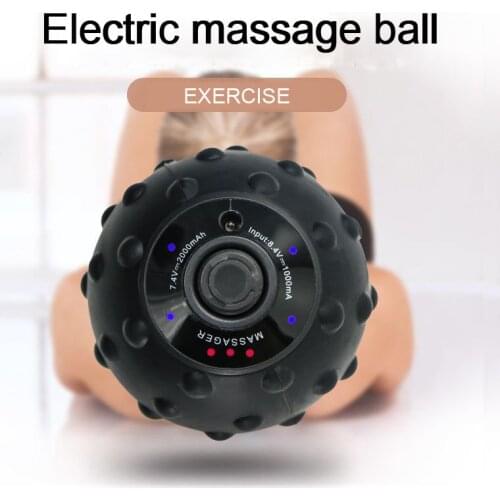 Yoga Vibrating Massage Ball Electric Roller Muscle Relaxation Apparatus Trigger Relief Training Waist & Abdomen Yoga Pilates