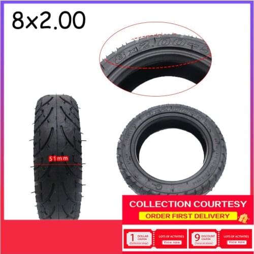 8x2.00 High Quality Vacuum Rubber Anti-skid Tires Tubeless Tires Suitable for MINI Bike Electric Wheelchair Motor