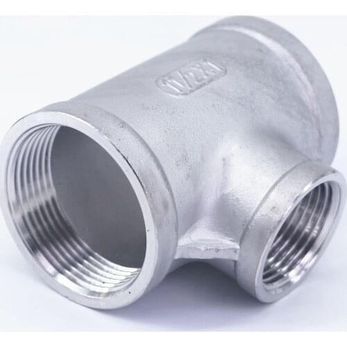 1" BSP To 1-1/2" BSP Female Thread 304 Stainless Reducing Tee 3 Way Connector Pipe Fitting water oil air