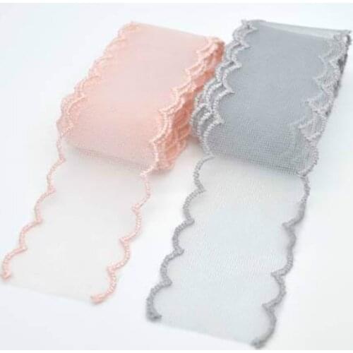 1Yard/Lot) 40mm Printed Lace Organza Ribbon Wedding Gift Wrapping Decor Material DIY Sewing Supplies & Hair Bow Accessories