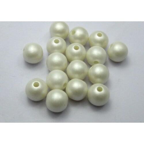 100 Matte White Acrylic Pearl Round Beads Imitation Pearl 10mm