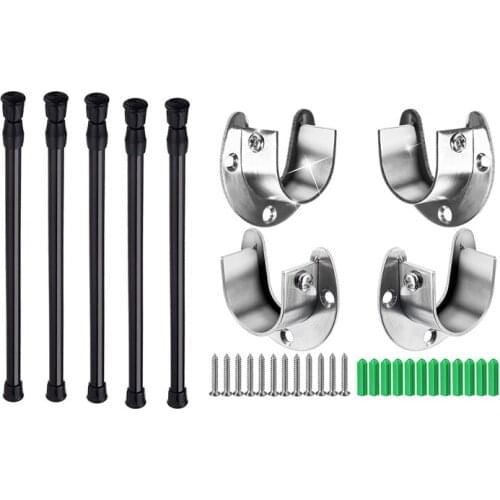 2 Set Accessories: 1 Set Cupboard Tensions Rod Spring 11.81 to 20 Inches & 1 Set Heavy Duty Closet Rod 1-1/3 Inches