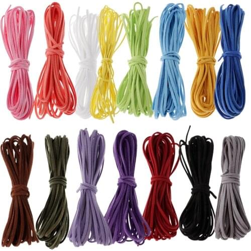 2 Pcs 2mm x 5m PU Leather Cord Suede String for Necklace Bracelet Beads Wire Braided DIY Jewelry Findings