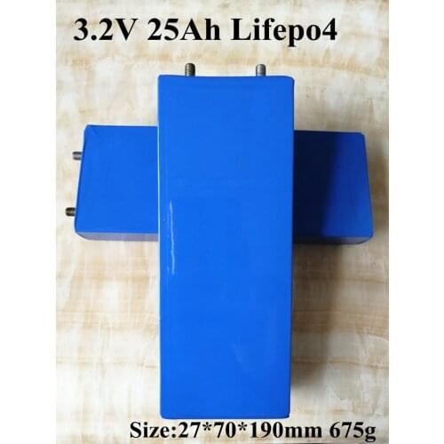 2PCS 25AH 3.2V Rechargeable LiFePO4 Battery Pack 25000mah Lithium Ion Polymer Cell for 12V 24V 36V 48V E-bike UPS Solar Light