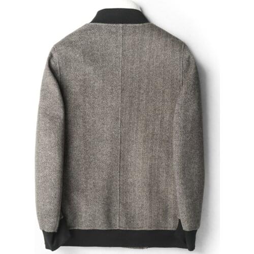 2020 Double-sided Wool Coat Men Casual Short Overcoat Autumn Mens Coats and Jackets Abrigo Hombre D-04-1951 KJ3011