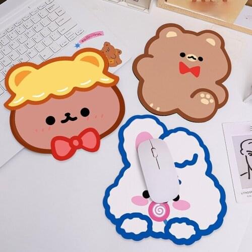 20x22cm Antislip kawaii Cute Bear Rabbit Mouse Pad Desk Big Mat Pads Cup Mat Cartoon Waterproof Office Home Decor for Girls Boys
