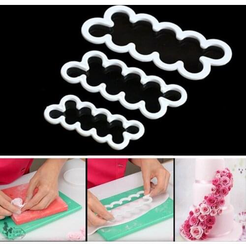 3Pcs/Set Mould Rose Petal Flower Shaped Cutter Maker Elegant Cake Mould Fondant Cake Decorating Mould DIY Kichen Cake Tools