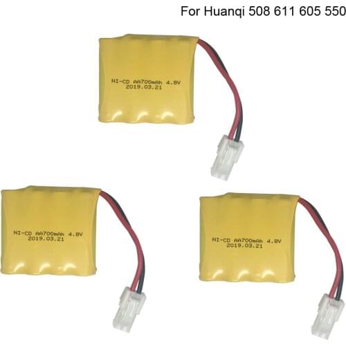 3PCS Battery for Huanqi 508 550 4.8V 700mah Ni-CD battery for HQ 611 605 RC Car toy accessories 5559 2P Plug nicd battery pack