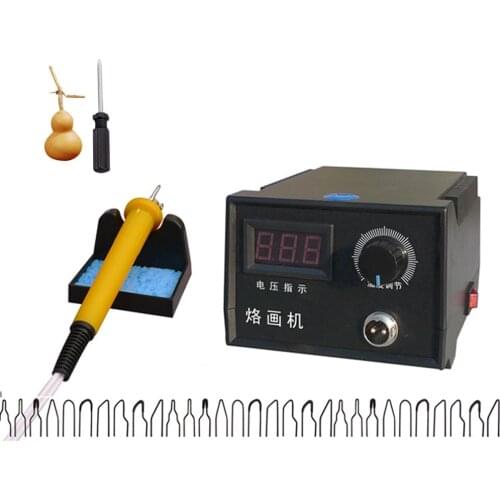 60W Soldering Irons Wood Burning Set AC 220V 110V Digital Display Crafts Pyrography Pen Machine Kit EU US Plug Soldering Tools