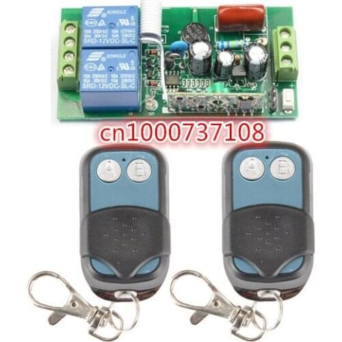 AC220V 2CH Wireless Remote Control switch System Momentary/Toggle/Latched aduste 10A 315/433 1Receiver&2 Transmitter